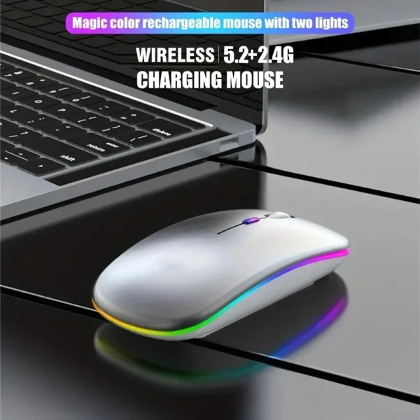 Wireless Mouse Gaming Mouse Backlight USB Compatible RGB Rechargeable Mice Silent Backlit Ergonomic Gaming Mouse for Laptop PC - Image 1