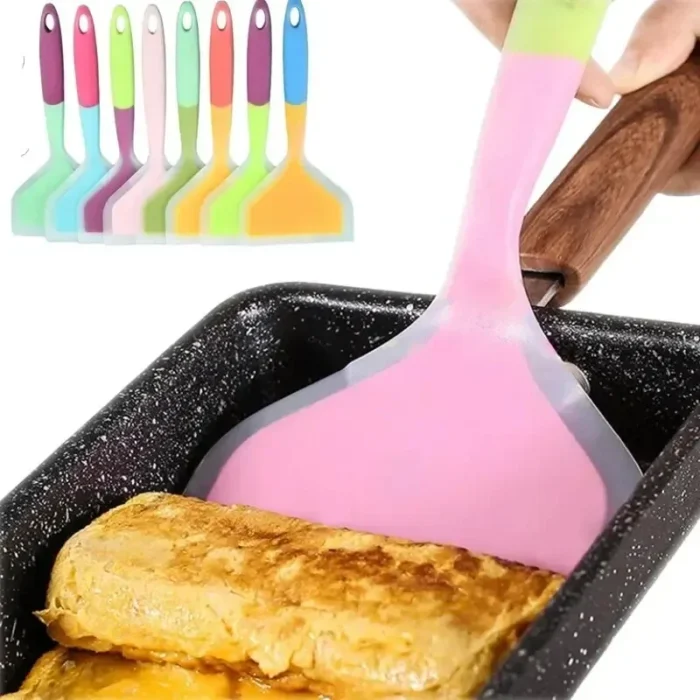 kf-S7598ac5b9be9499b940319fd3582d564n 1 Piece Random Color Silicone Kitchen Utensil Cooking Utensil Spatula Beef Meat Egg Kitchen Scraper Pizza Cooking Spatula - Image 1