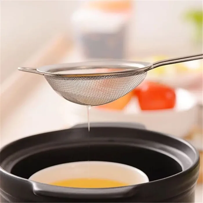kf-S7859c92432774b6fa036206beb71ce87k 3pcs Stainless Steel Juice & Soya Milk Strainer Sieve Ultra Fine Mesh Oil Grid Fishing Dumplings Household Hotpot Leaky Spoon - Image 3