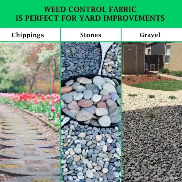 1 Roll of Garden Landscape Fabric Weed Barrier Heavy-Duty Car Road Gardening Mat Polypropylene Ground Cover Plant Flower Vegetab - Image 2