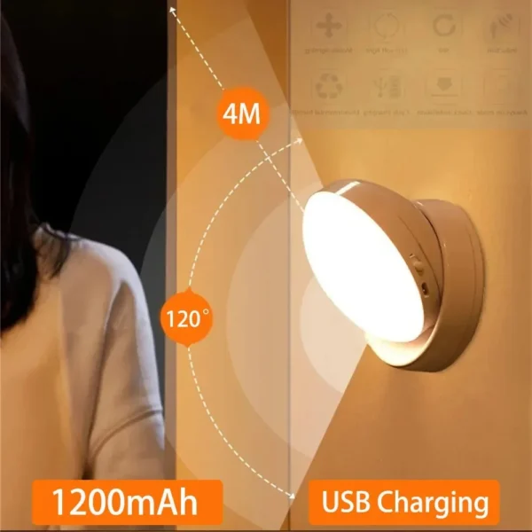 LED Night Light USB Charging Intelligent Human Induction For Bedside Cabinet Home Wardrobe Lighting Motion Sensor Light Led Lamp - Image 1