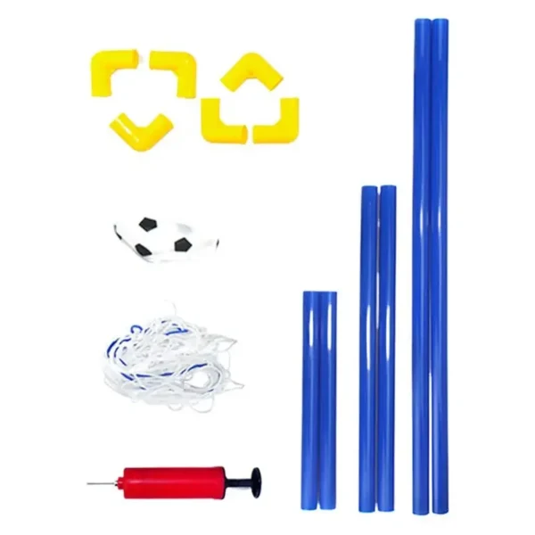Indoor mini folding football soccer ball goal post net set pump kids sport outdoor home game toy child birthday gift plastic - Image 1