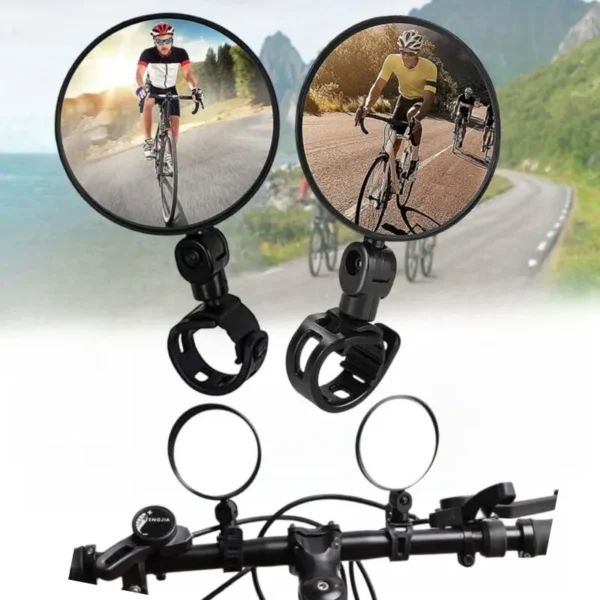 Universal Bicycle Rearview Mirror Adjustable Rotate Wide Angle Cycling Handlebar Rear View Mirrors for MTB Road Bike Accessories - Image 1