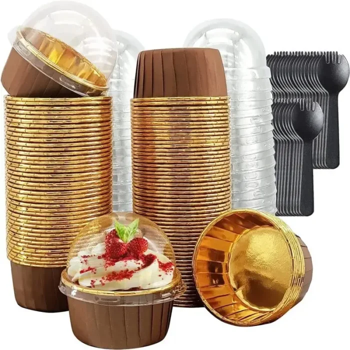 kf-S85e899d66f5a4ef9886c266ce6659a41m 50pcs Disposable Baking Roll Top Cups Utensils Cake Paper Oilproof High Temperature Muffin Dessert Cups Cake Decoration - Image 6