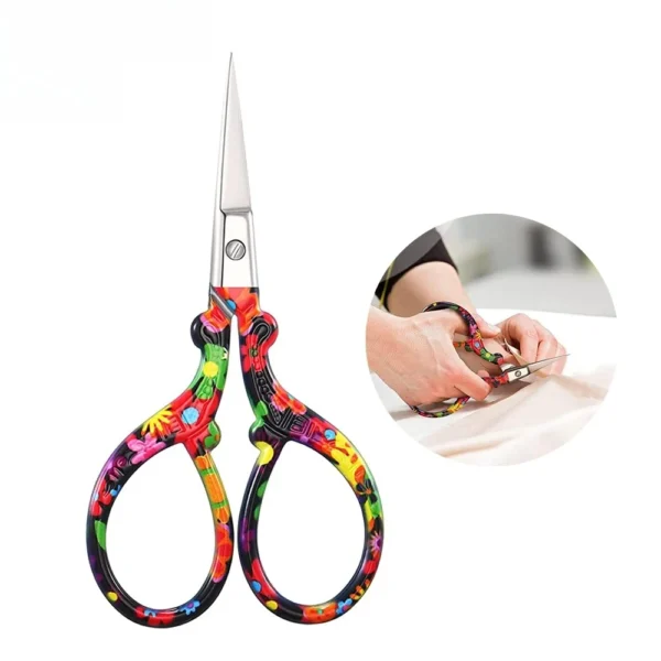 1PC Sharp Embroidery Scissors Sewing scissors with Leather Scissors Cover for Needlework Craft Sewing Handicraft DIY Tool - Image 7
