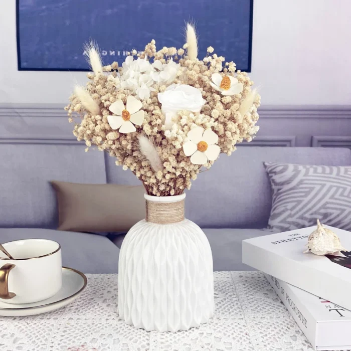 kf-S8a2ce435ab7e42b5aa8c41b136f434404 Plastic Flower Vase,Faux Ceramic Vase For Home Decoration Flower Arrangements,Home Decor,Flower Vase,Centerpiece,Table Decor - Image 1