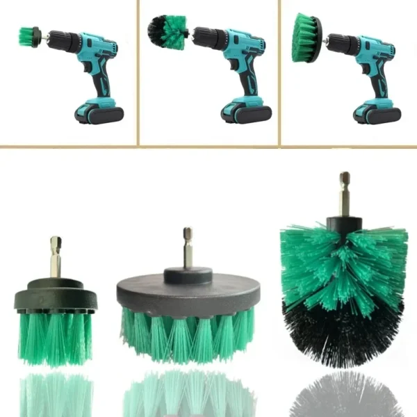 3pcs Drill Brush Attachment Set Power Scrubber Brush With Drill Scrub Brush For Cleaning Showers Tubs Bathroom 3pcs - Image 7