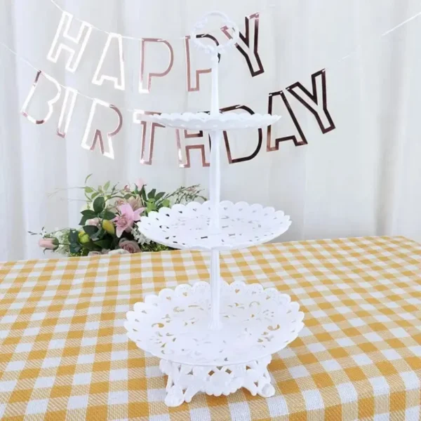 Three-Layer Fruit Plate Dry Fruit Plate Candy Plate Light Luxury Style Tray Dessert Table Decoration Arrangement Plastic Shelf - Image 6