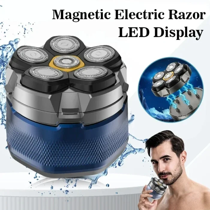 Tinsol Titanium Electric Head Shaver for Bald Men 6D Magnetic Razor Hair Trimmer Rechargeable LED Waterproof Face Hair Cutting - Image 1