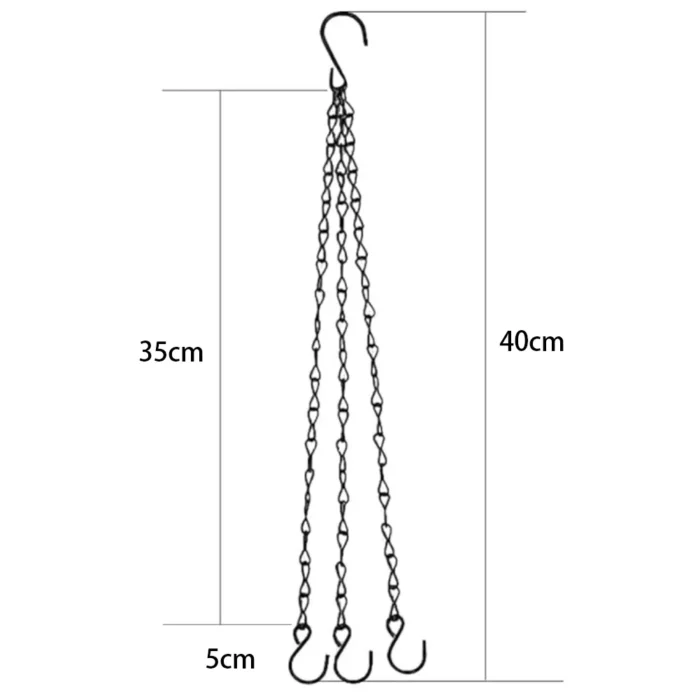 kf-S936b8a73a1424dadb86d9900463c0877e 40cm Imitation Rattan Hanging Basket Flower Pot Chain With 3 Hooks Basin Hydroponic Plants Plant Grow Basin Home Garden Decor - Image 6