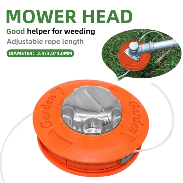 Universal M10 Aluminum Nylon Trimmer Head 2 Line Grass Cutter Bump Spool for Brush Mower Garden Strimmer - Image 1