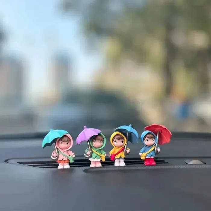 kf-S98856b1b9f274a3cb064f5b299019262w Car interior cute umbrella, action figures, automatic rearview mirror, Prada4pcs panel decoration - Image 1