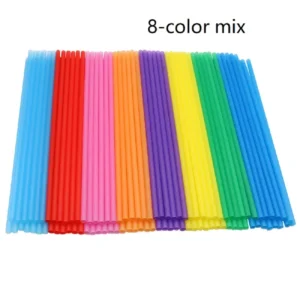 Color disposable drink straws Color flat straight pipe beverage handmade diy plastic pipe 100