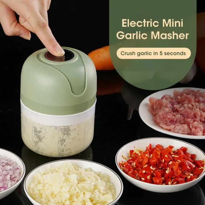 kf-S99e5b15ff0a64cedb4e35eb617e39bc1L 250ml Garlic Masher Crusher Electric Kitchen Food Chopper USB Portable Meat Grinder Vegetable Chopper for Kitchen Gadgets - Image 1