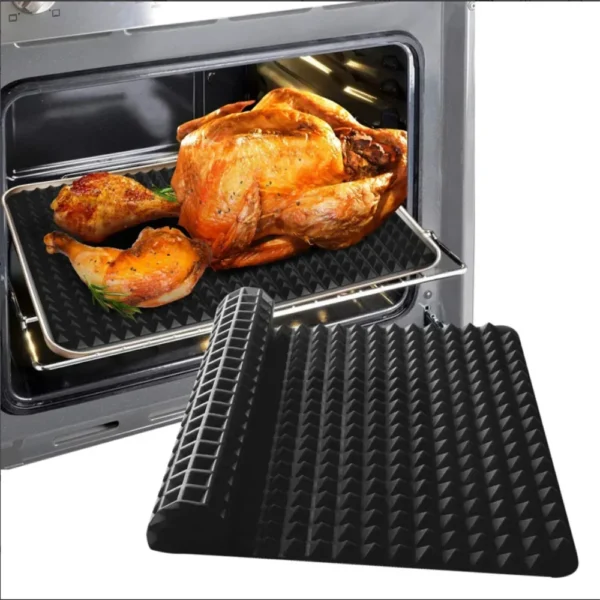 Silicone Baking Mat Cooking Pan 1/2 Pack Large 15.23“x10.74" Non-Stick Healthy Fat Reducing Sheet For Oven Grilling BBQ - Image 2