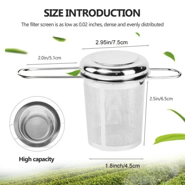 Stainless Steel Mesh Tea Infuser with Lid Reusable Cup Strainer Loose Leaf Spice Filter for Teapots Mugs Cup to Steep Tea Coffee - Image 1