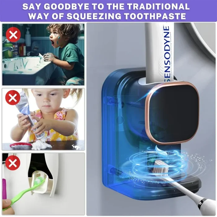 kf-Sa8c8106b32404cc8bce82a859a162bbb2 Automatic Toothpaste Dispenser Wall Mounted Electric Toothpaste Squeezer for Kids and Adults for Bathroom - Image 1