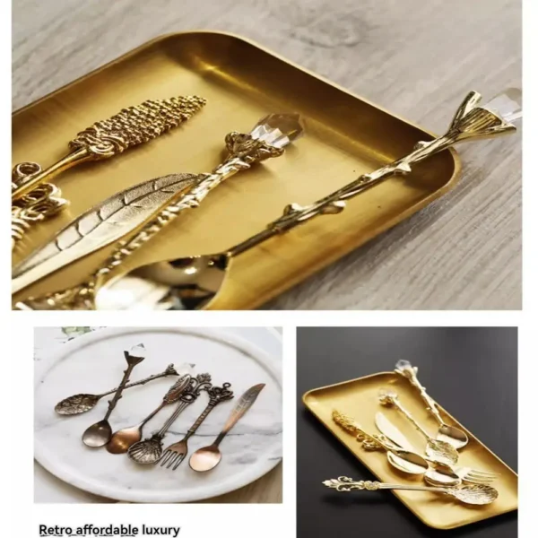 6pcs Vintage Palace Coffee Spoon 6pcs Set Ice Cream Spoon Jam Spoon Dessert Spoon Zinc Alloy Coffee Spoon Tableware Kitchen Uten - Image 4