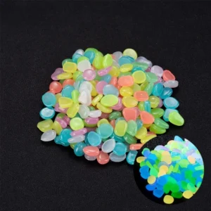 50/100/200pcs Glow In The Dark Pebbles Resin Luminous Stones For Landscape Garden Paths Potted Plants Parks Aquarium Decor