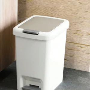 Plastic Foot Pedal Trash Can for Use in Bathroom, Kitchen, Living Room, Dorm, Office Trash Bin