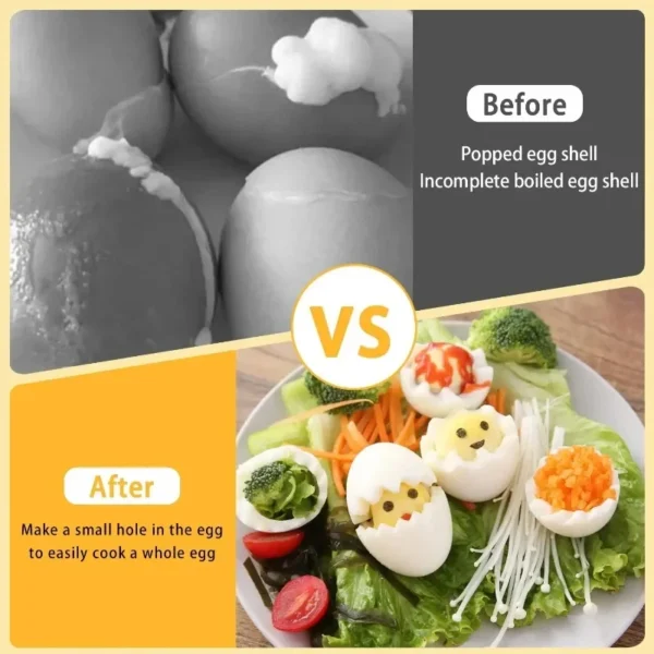 Egg Piercer, Stainless Steel Needle Egg Hole Puncher Eggs Poacher Endurance Hole Seperater Bakery Kitchen Tool for Raw Eggs - Image 5