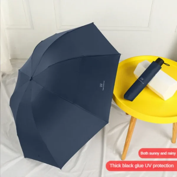 Travel Portable Mini Sun & Rain Folding Anti UV Umbrella, Compact Umbrella for Car, Lightweight UV Protection Windproof Umbrella - Image 2