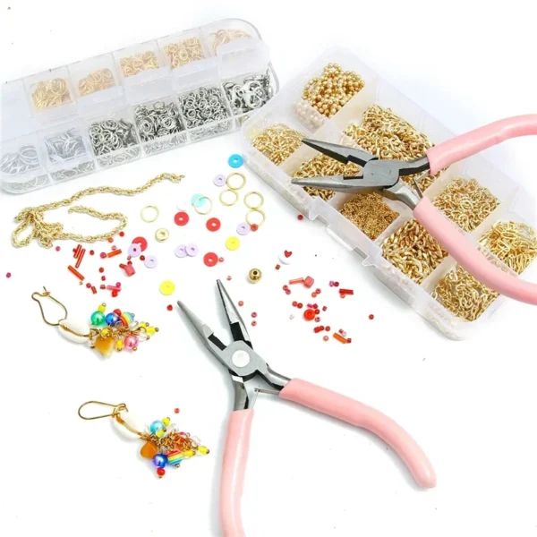 Cute Pink Color Handle Anti-slip Splicing and Fixing Jewelry Pliers Tools & Equipment Kit for DIY Jewelery Making Needlework - Image 7