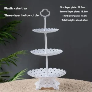 Three-Layer Fruit Plate Dry Fruit Plate Candy Plate Light Luxury Style Tray Dessert Table Decoration Arrangement Plastic Shelf