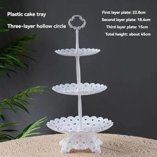 Three-Layer Fruit Plate Dry Fruit Plate Candy Plate Light Luxury Style Tray Dessert Table Decoration Arrangement Plastic Shelf - Image 5