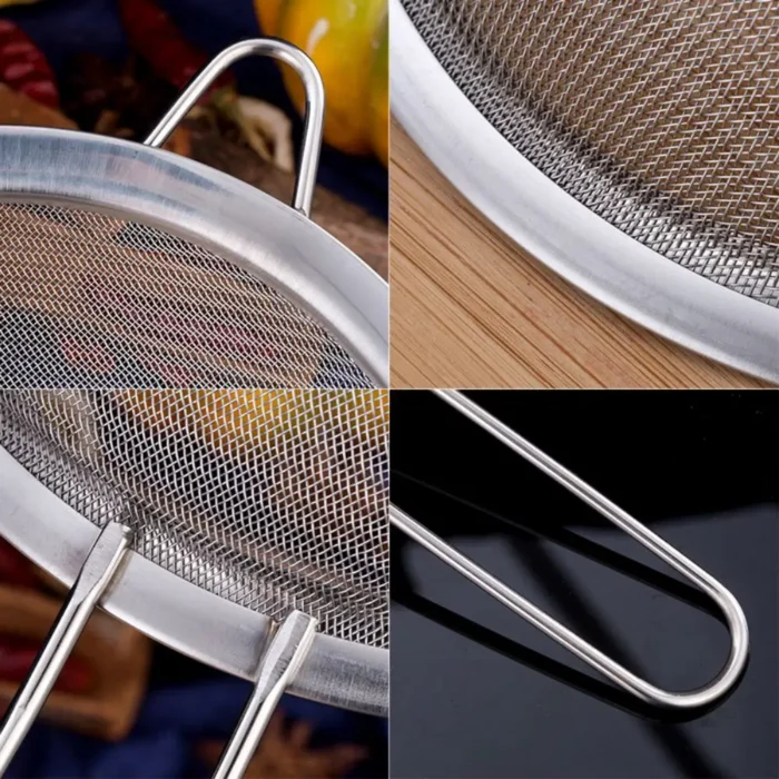 kf-Sc499b43e8c354aa7a7aa5f8d5b8ea636D 3pcs Stainless Steel Juice & Soya Milk Strainer Sieve Ultra Fine Mesh Oil Grid Fishing Dumplings Household Hotpot Leaky Spoon - Image 6