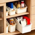 Cabinet Organizer with Wheels Large Storage Bins Adjustable Shelves Narrow Spaces Multi Use Kitchen Home Organization Box