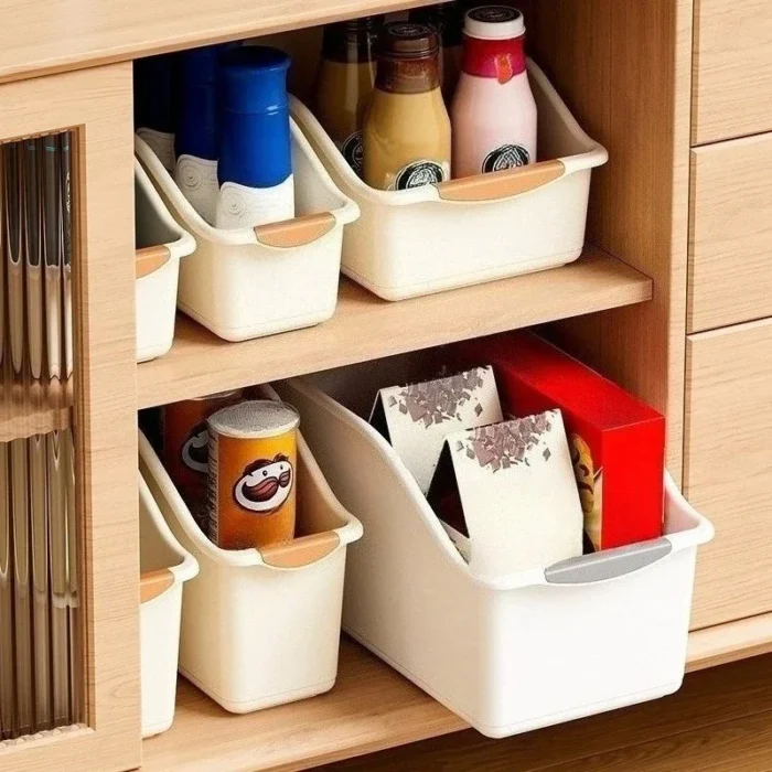 kf-Sc6c2a4a2dc1144909918a85f567cca95B Cabinet Organizer with Wheels Large Storage Bins Adjustable Shelves Narrow Spaces Multi Use Kitchen Home Organization Box - Image 1
