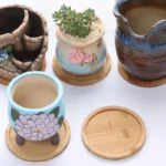 Multi Bamboo Tray Wood Saucer Flower Pot Tray Cup Pad Coaster Plate for Kitchen Decorative Plate Creative Coaster Coffee Cup Mat - Image 3