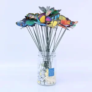 A 24PCS 10PCS 3DThree-Dimensional PVC Simulation Butterfly Outdoor Garden Decoration Creative Floral Pole Color Random Beautiful