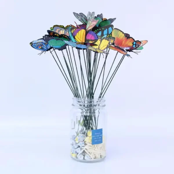 A 24PCS 10PCS 3DThree-Dimensional PVC Simulation Butterfly Outdoor Garden Decoration Creative Floral Pole Color Random Beautiful - Image 6