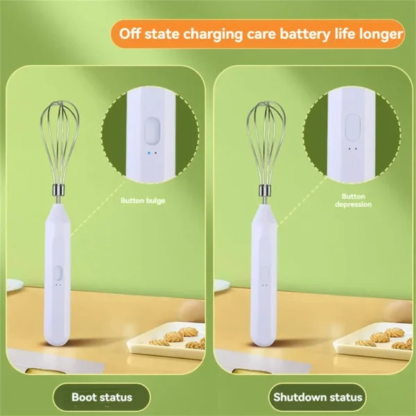 1pcs Handheld Electric Whisk Household Small Creamer With Coffee Frother Egg Whites Mixer - Image 2
