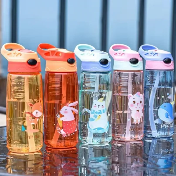 500ml Kids Water Bottle With Straw BPA Free Children Drinking Healthy School Cup - Image 4