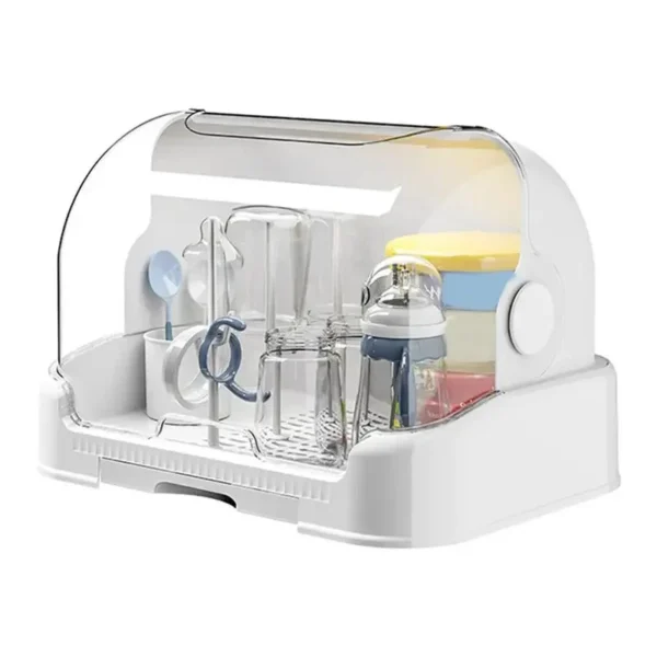 kf-Sec0057fe0ad64a5bbe11f274fc0f28e2v Portable Baby Bottle Drying Rack & Organizer - Dustproof Storage Container with Removable Drip Tray, Hygienic Feeding Accessorie - Image 1