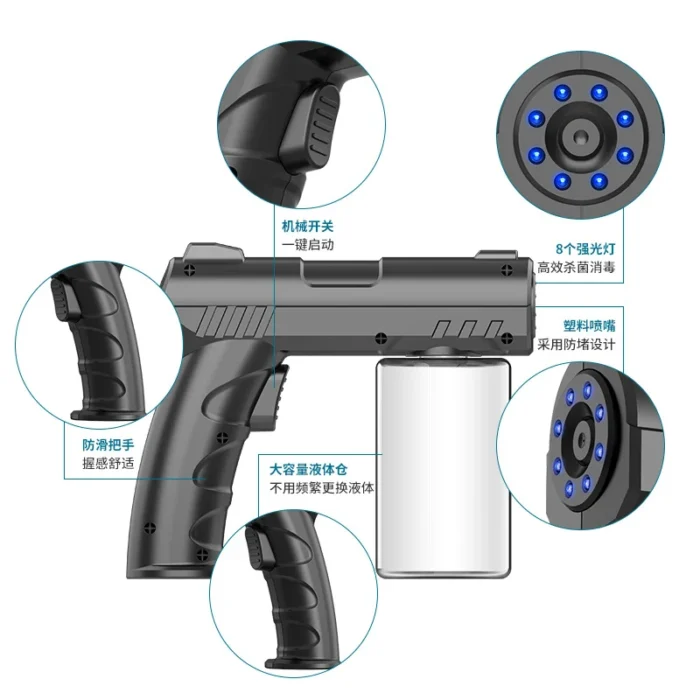 280ml USB Nano Blue Light Steam Spray Disinfection Gun Garden House NEW StyleWireless Electric Sanitizer Barber Sprayer Bottle - Image 1