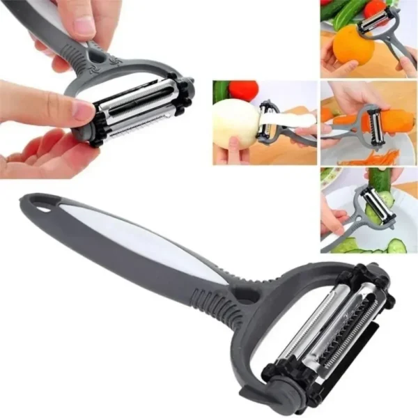 1PC New Multifunctional 360 Degree Rotary Peeler Kitchen Tool 3 in 1 Rotary Fruit Vegetable Carrot Potato Peeler Cutter Slicer - Image 3