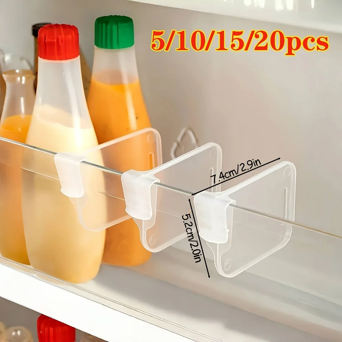 kf-Sf87cb4b84a4249fb95c1ef6d3929cd4ek 5 10 15 20PCS Sturdy Clear Refrigerator Organizer Dividers Adjustable Fridge Storage Kitchen Cabinets Space Saving Compartments - Image 1