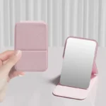 Portable Handheld Mini Makeup Mirror, Dormitory Tabletop And Office Use, Adjustable And Portable Folding Mirror