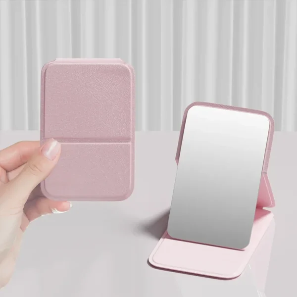 Portable Handheld Mini Makeup Mirror, Dormitory Tabletop And Office Use, Adjustable And Portable Folding Mirror - Image 7