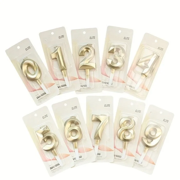 kf-Sfc93e77a05f143b9a515cfadac64d883S 3D Gold Diamond Number Candles Large Birthday Cake Topper Wedding Anniversary Party Decorations for Home Celebration Supplies - Image 1