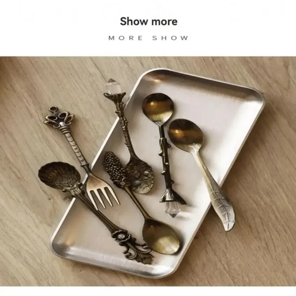 6pcs Vintage Palace Coffee Spoon 6pcs Set Ice Cream Spoon Jam Spoon Dessert Spoon Zinc Alloy Coffee Spoon Tableware Kitchen Uten - Image 3