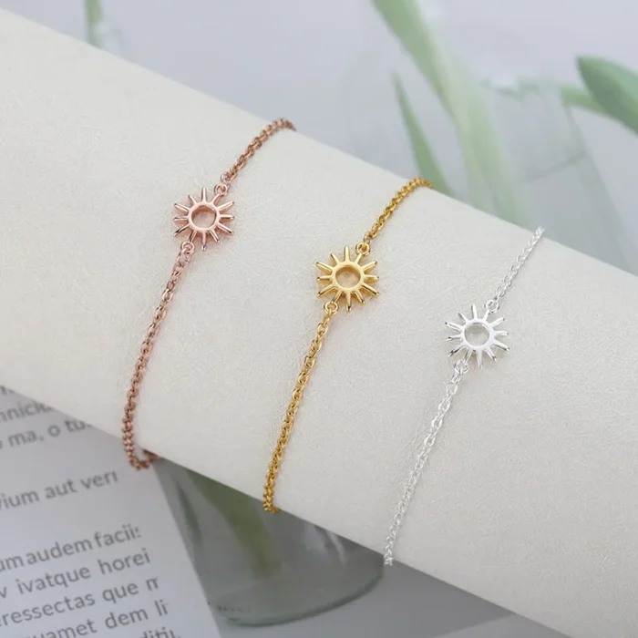 kf-H0dd32df91d3c4c0bb60cd14348fe0af7j ICFTZWE Sun Hollow Bracelets For Women Stainless Steel Hand Chain Vintage Sunflower Anklet Boho Foot Jewelry Accessories - Image 6