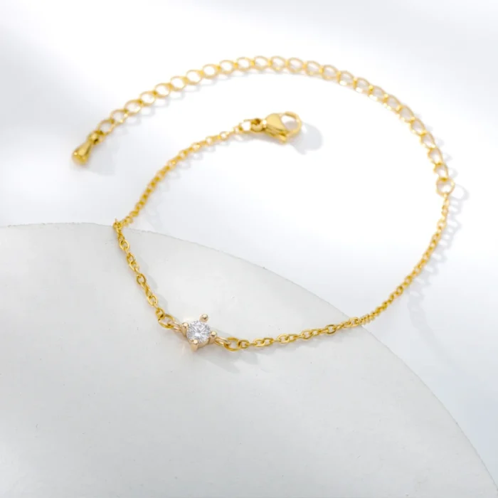 kf-H59faf933800f4f07a4a875fffdd4aafbv Single Zircon Circle Bead Bracelets For Women Stainless Steel Bracelet Summer Jewelry Couple Friends Accessories Gift 2023 - Image 5