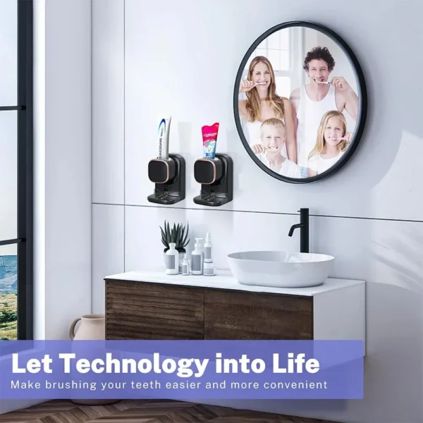 Automatic Toothpaste Dispenser Wall Mounted Electric Toothpaste Squeezer for Kids and Adults for Bathroom - Image 4