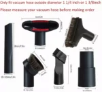 6 PCS Vacuum Attachments Replacement 1 1/4 inch & 1 3/8 inch Vac Accessories Brush Nozzle Crevice Tool Vacuum Cleaner Accessorie - Image 2