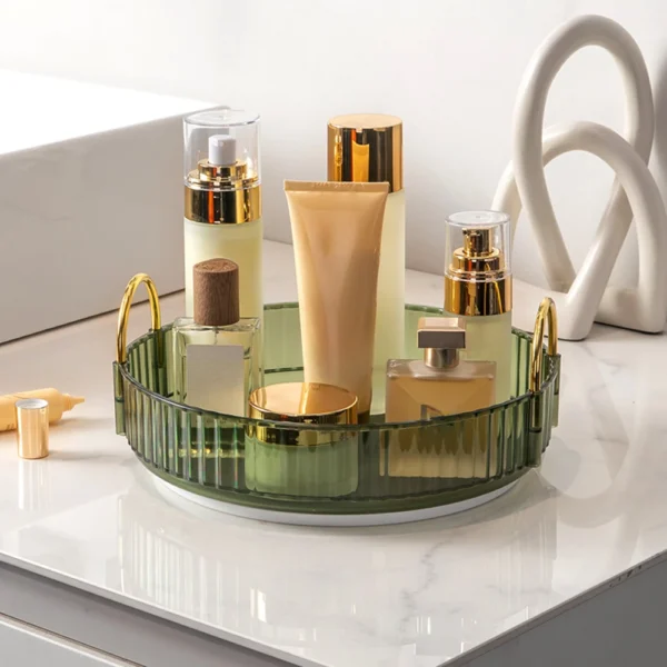 360 Rotating Makeup Organizer – Multi-Functional and Transparent Vanity Storage Rack for Cosmetics - Image 2